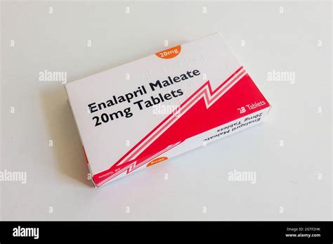 Box Of 20 Mg Enalapril Maleate Tablets For Control Of Blood Pressure