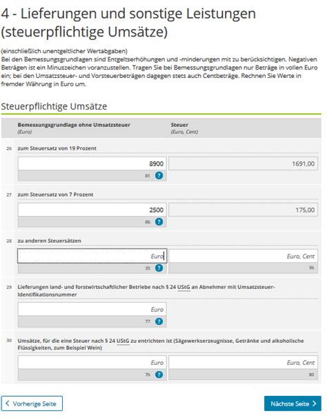 Elster Umsatzsteuervoranmeldung Anleitung Hinweise