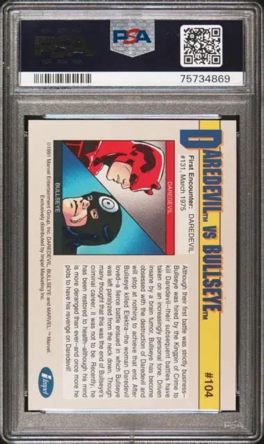 1991 IMPEL MARVEL Universe Series II Enemies Daredevil Bullseye PSA 9