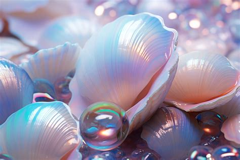 Holographic Seashells And Pearls Graphic By Forhadx5 · Creative Fabrica