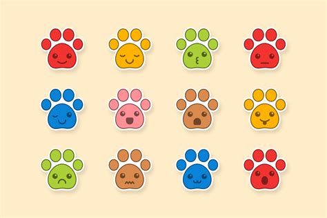 Cute Paw Prints Emoji Clipart - Dreamstale