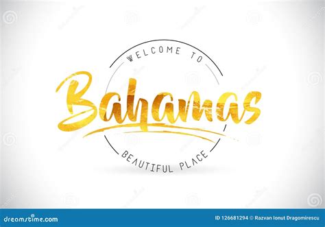 Bahamas Welcome To Word Text With Handwritten Font And Red Hearts