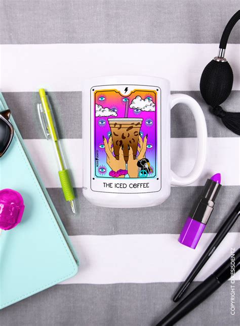 The Iced Coffee Tarot Card Coffee Mug Colorful Coffee Mug Etsy