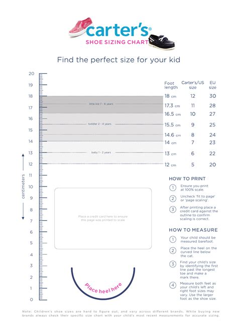 Kids Shoe Sizing Chart Download Printable PDF | Templateroller