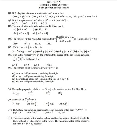 Download Cbse Class 12 Sample Paper 2022 23 Mathematics Cbse Exam