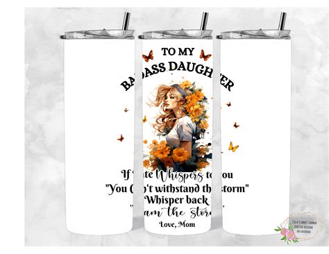 To My Bad Ass Daughter Oz Skinny Tumbler Sublimation Png Etsy