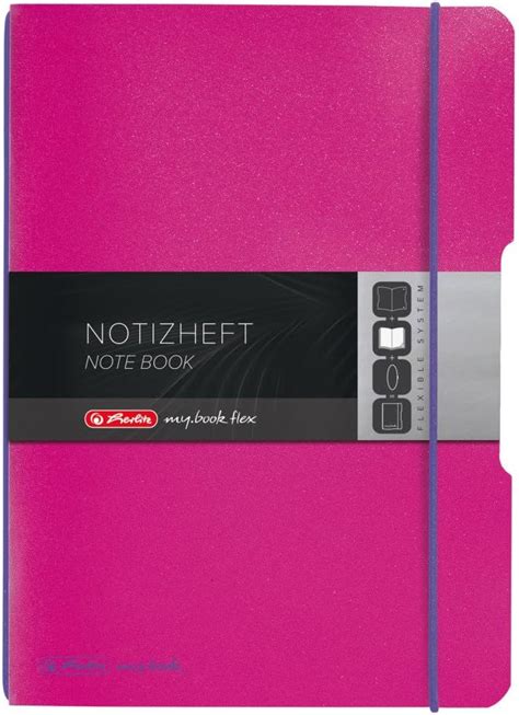 Herlitz Notizheft Flex PP A5 40 Blatt Kariert Pink Amazon De