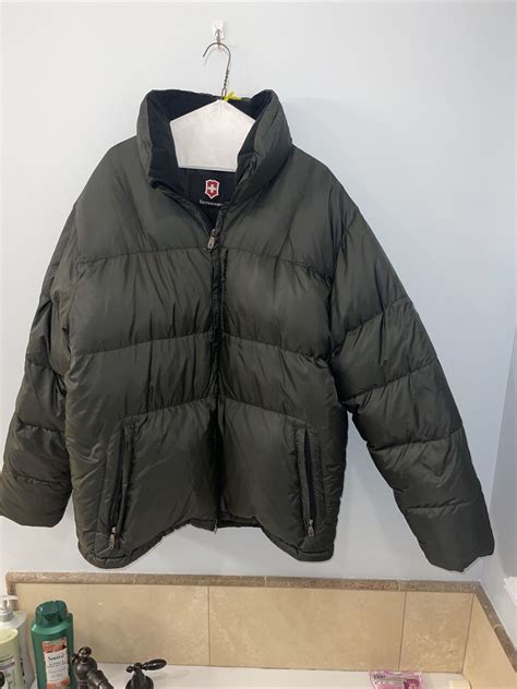 Victorinox Swiss Army Down Puffer Jacket Coat Green M Gem