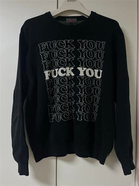 슈프림 히스테릭글래머 퍽유 fuck you 스웨터 니트 후루츠패밀리
