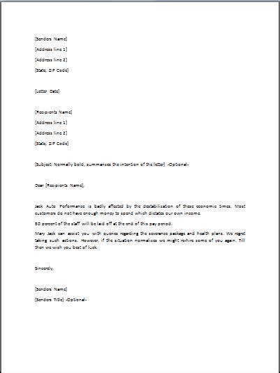 Lay Off Letter | Template Business