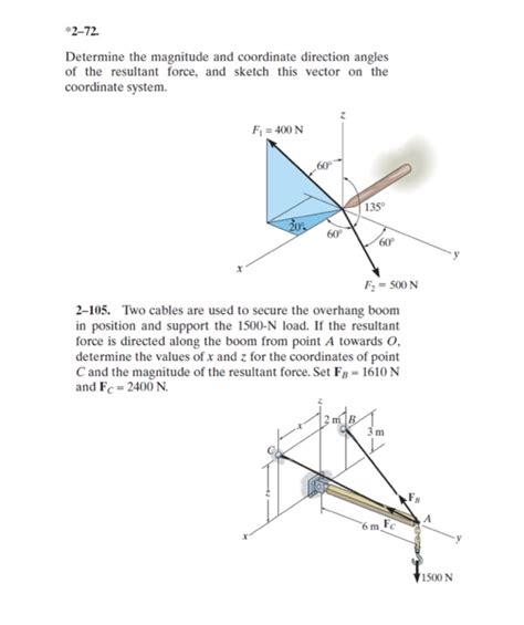 Solved 2 72 Determine The Magnitude And Coordinate Direction Chegg