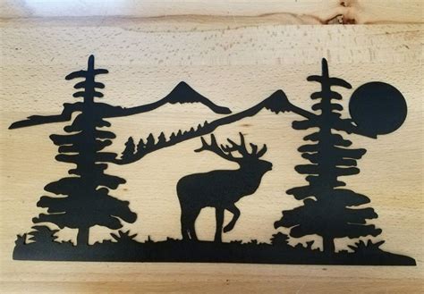 Elk Wildlife scene metal wall art plasma cut decor gift idea - Gas Pro ...