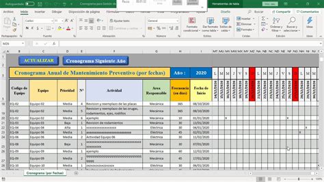 Cronograma Perpetuo De Mantenimiento Preventivo Youtube