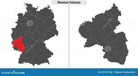 Map of Rhineland-Palatinate State of Germany Stock Vector ...