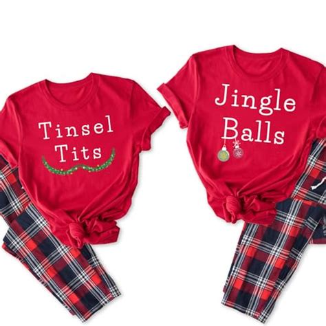 Jingle Balls Tinsel Tits Matching Christmas Shirt Funny