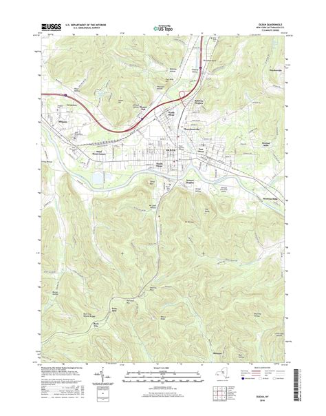 Mytopo Olean New York Usgs Quad Topo Map