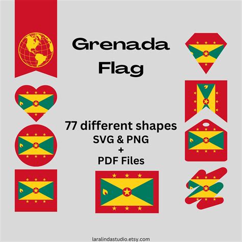 Grenada Flag Bundle 77 SVG & PNG Printable Files for Ready to Use ...