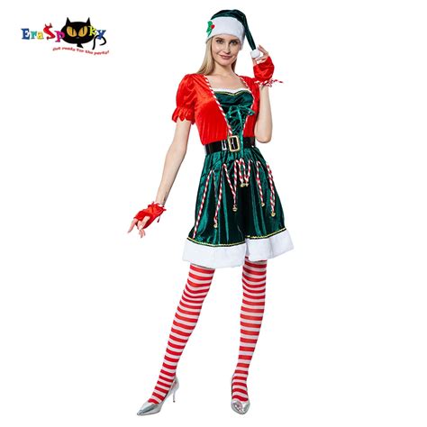 Eraspooky Deluxe New Year Party Santa Claus Cosplay Dress Green