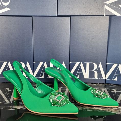 Sepatu Zara Slingback Heels Shoes Fesyen Wanita Sepatu Di Carousell