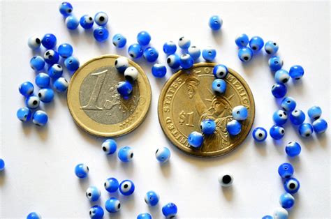 Mm Navy Blue Turkish Evil Eye Tiny Beads From Turkey Set Of Etsy