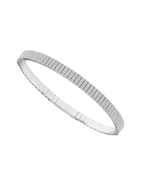 Kt White Gold Flexible Diamond Bangle Grand Jewelers