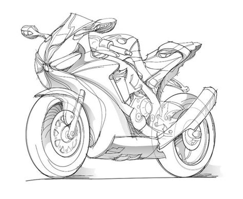 How to draw a motorbike with pencil step-by-step drawing tutorial