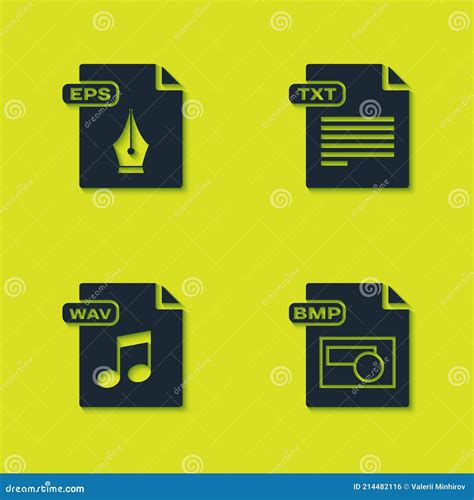 Set EPS File Document BMP WAV And TXT Icon Vector Stock Vector