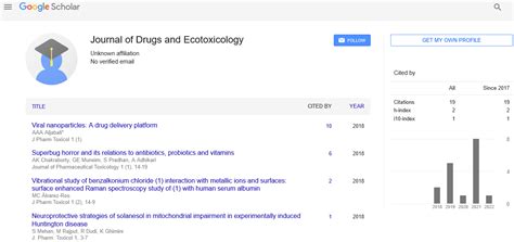 Journal of Drugs and Ecotoxicology | Open Access Journals