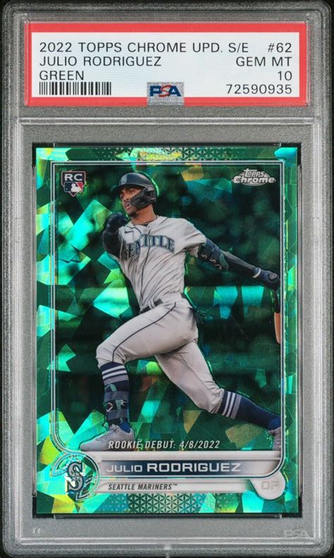 Julio Rodriguez 2022 Topps Chrome Update Sapphire Edition Us62 Rookie