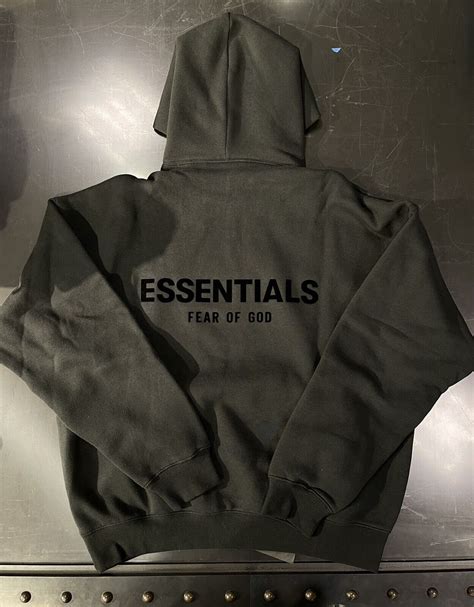 Fog Essentials Fear Of God Core Stretch Limo Black Hoodie Ss22 Size