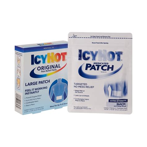 Icy Hot 5 Strength Menthol Topical Pain Relief Patch Pack Of 5