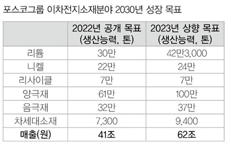 포스코 2030년 이차전지소재 매출 목표 41→62조원 상향 향후 3년 투자에 집중 인더스트리뉴스