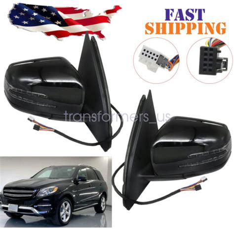 Black Left ＆ Right Side Mirror Fits Mercedes Gle350 With Blind Spot 2016 2019 Ebay