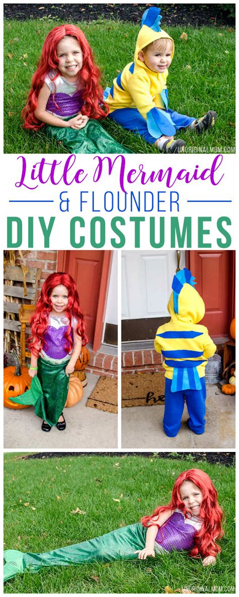 DIY Little Mermaid and Flounder Costumes - unOriginal Mom