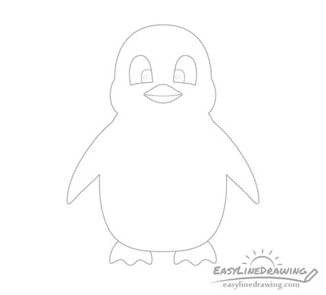 How To Draw Penguin Easy Step By Step / Again, this is the sketching ...