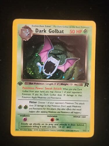 Dark Golbat 1st Edition 7 Pokemon Team Rocket EBay