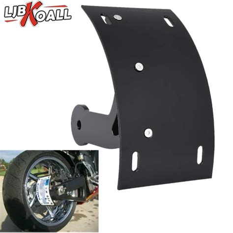 Zwart Aluminium Motorfiets Achterbrug Side Mount Curve Kenteken Beugel