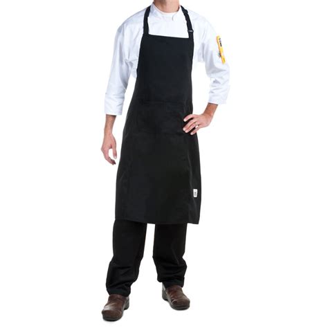 Chef Revival 619ba Bk Customizable Black Full Length Chef Bib Apron