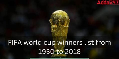 FIFA World Cup Winners List from 1930 to 2022 in Order, PDF Germany ...