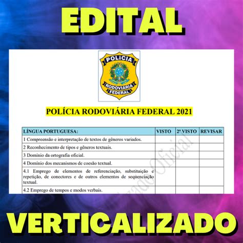 Polícia Rodoviária Federal PRF 2021 Edital Verticalizado Tiago