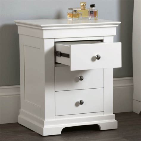 New And Exclusive Jolie White 3 Drawer Bedside Sale