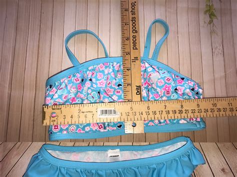 Girl S Joe Boxer Blue Floral Ruffled Two Piece Bikini Swimsuit Size 2T