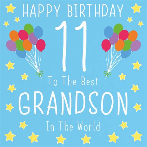 Grandson 11th Birthday Card Happy Birthday 11 To The Etsy