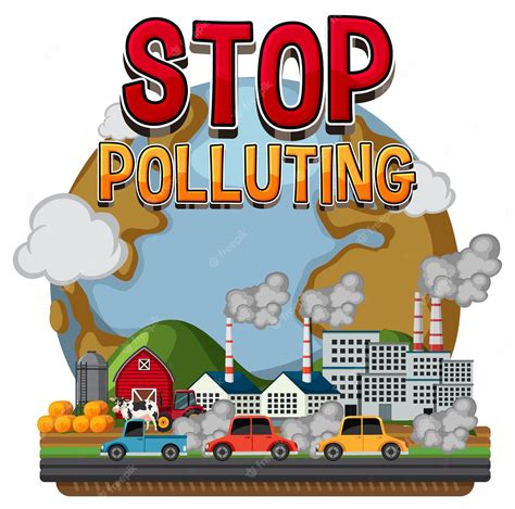 Premium Vector Stop Pollution Banner Vector Concept