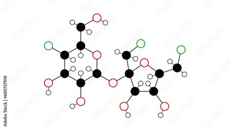 Sucralose Molecule Structural Chemical Formula Ball And Stick Model