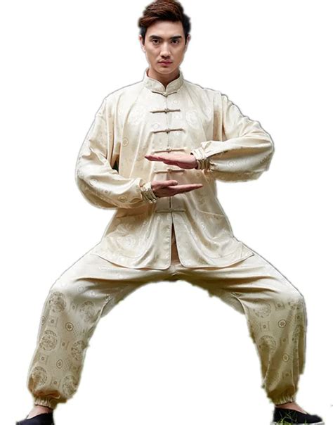 Shanghai Story National Chinese Men Tai Chi Uniform Silk Kung Fu Suit