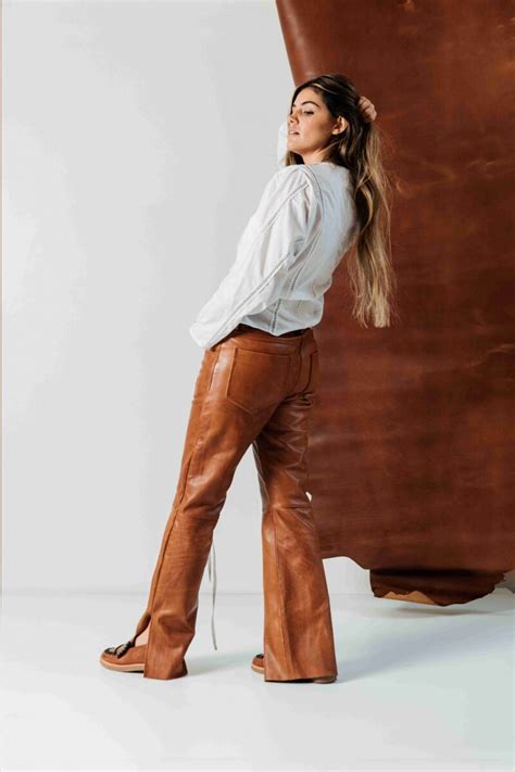 Leather Jeans Camel Agnes Lenoble