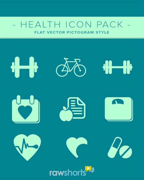 Health And Fitness Icon Set Flat Vector Style Free Icons Easy To