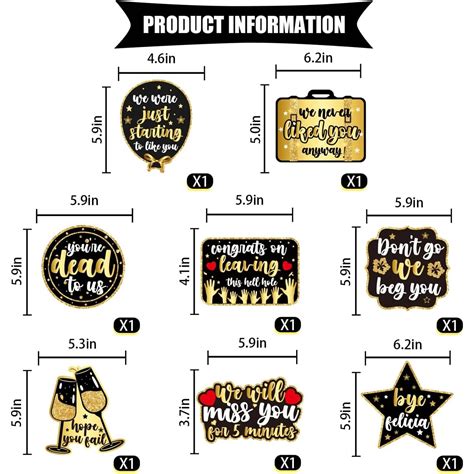 1pc Glamorous Gold Glitter Rude Leaving Banner With Hanging Swirls