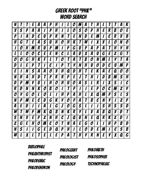 Greek And Latin Roots And Prefixes Word Searches Classful